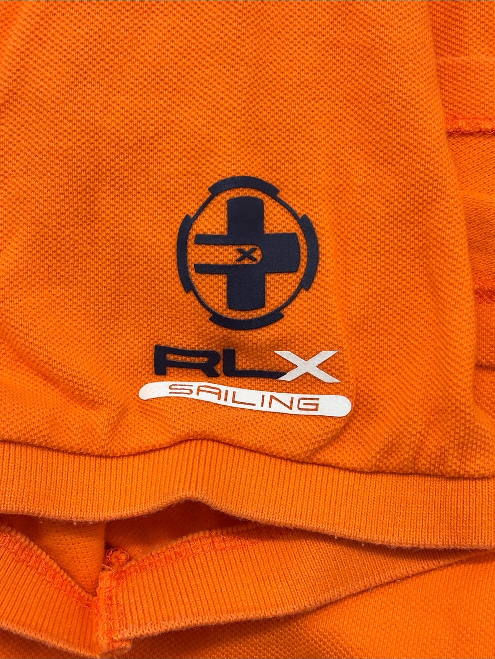 RLX Ralph Lauren Men Polo XXL Orange Big Pony US Offshore Racing Y2K Sailing - Picture 8 of 10